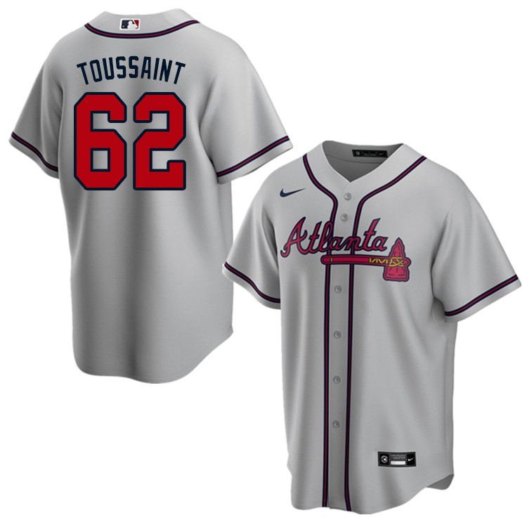 Nike Men #62 Touki Toussaint Atlanta Braves Baseball Jerseys Sale-Gray
